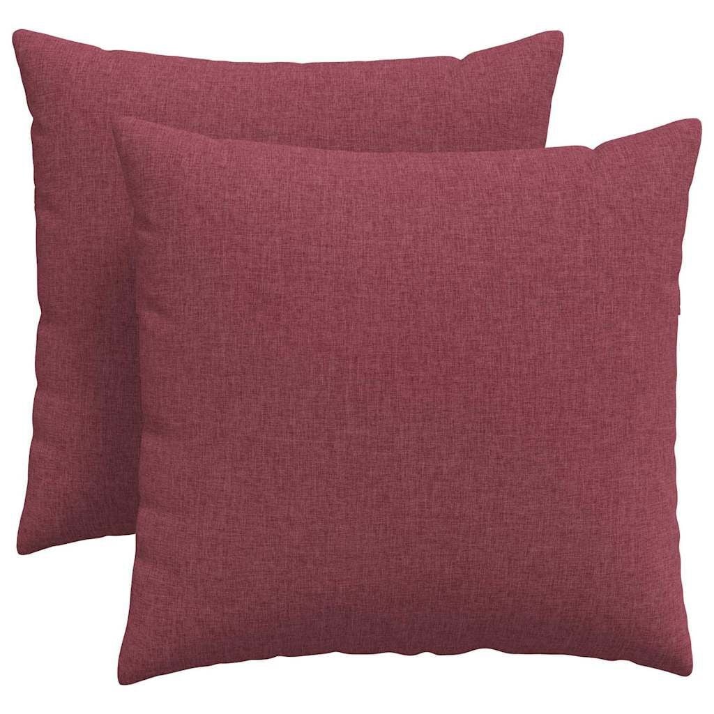 vidaXL Sofa Kussens 2 st Stof Wijnrood 45 x 45 cm