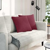 vidaXL Sofa Kussens 2 st Stof Wijnrood 45 x 45 cm