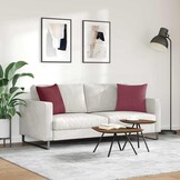 vidaXL Sofa Kussens 2 st Stof Wijnrood 45 x 45 cm