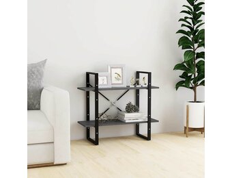 vidaXL Boekenkast met 2 schappen 80x30x70 cm massief grenenhout grijs