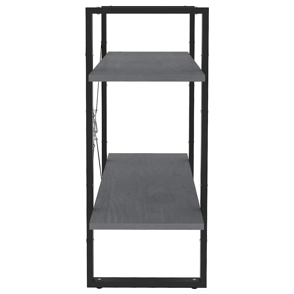 vidaXL Boekenkast met 2 schappen 80x30x70 cm massief grenenhout grijs