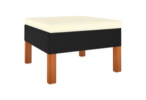 Voetenbank Poly Rattan & Eucalyptushout - 32% Korting