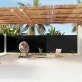 vidaXL Windscherm uittrekbaar 200x1200 cm zwart