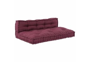 vidaXL Pallet Bankkussen Stof Bordeaux 120x80x38 cm - 35% Korting