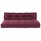 vidaXL Pallet Sofa Kussen 2 st Stof Bordeaux 120 x 80 x 38 cm
