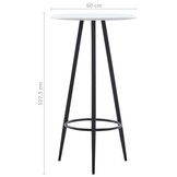 vidaXL Bartafel 60x107,5 cm MDF wit