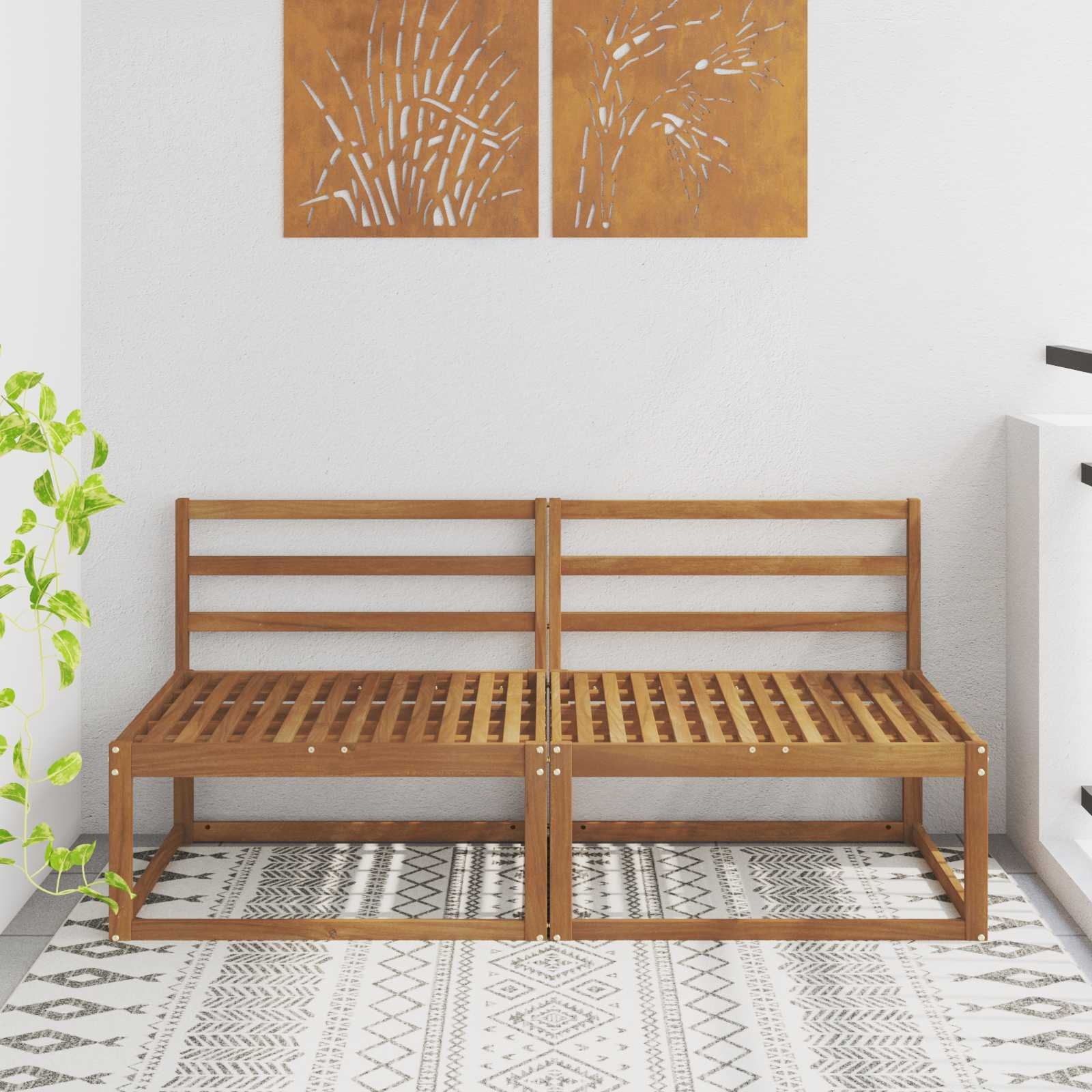 vidaXL 2 Stuk Buiten Midden Sofa Naturel 158 x 83 x 73 cm