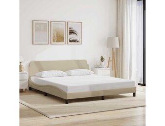 vidaXL Bedframe "Dover" stof crèmekleurig 180x200 cm