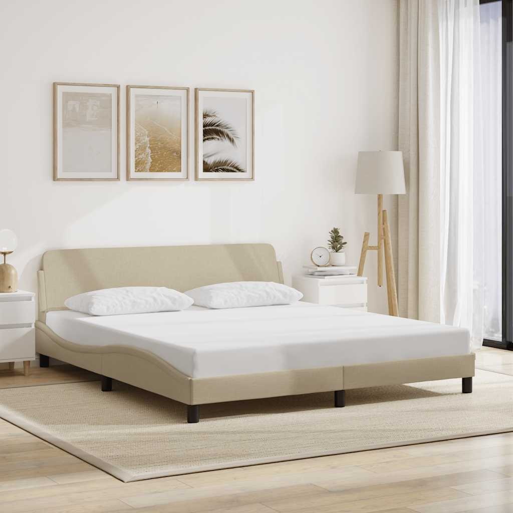 vidaXL Bedframe "Dover" stof crèmekleurig 180x200 cm