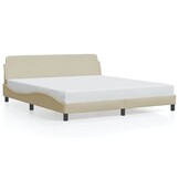 vidaXL Bedframe "Dover" stof crèmekleurig 180x200 cm