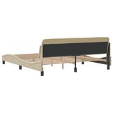 vidaXL Bedframe "Dover" stof crèmekleurig 180x200 cm