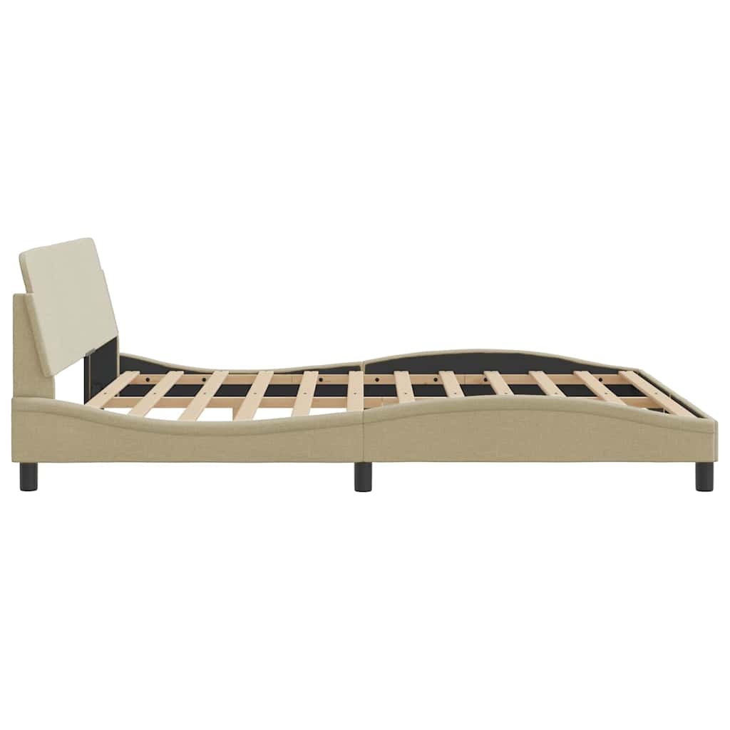 vidaXL Bedframe "Dover" stof crèmekleurig 180x200 cm