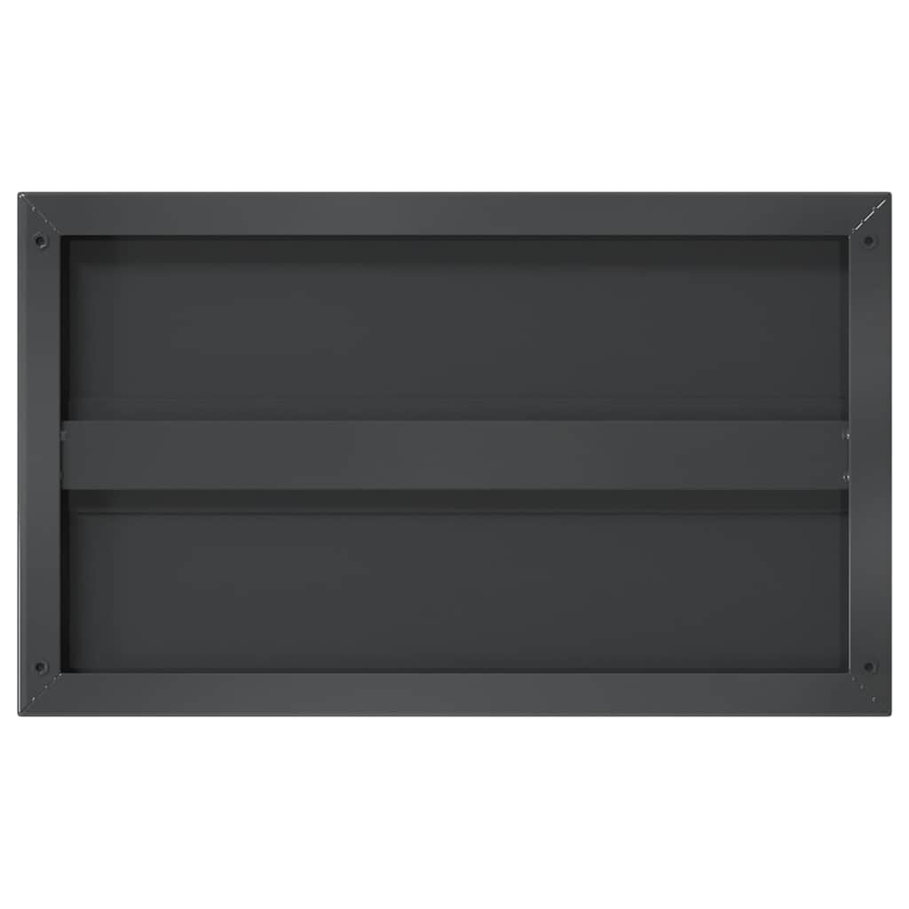 vidaXL Wandschappen 2 st 50x30 cm roestvrijstaal zwart