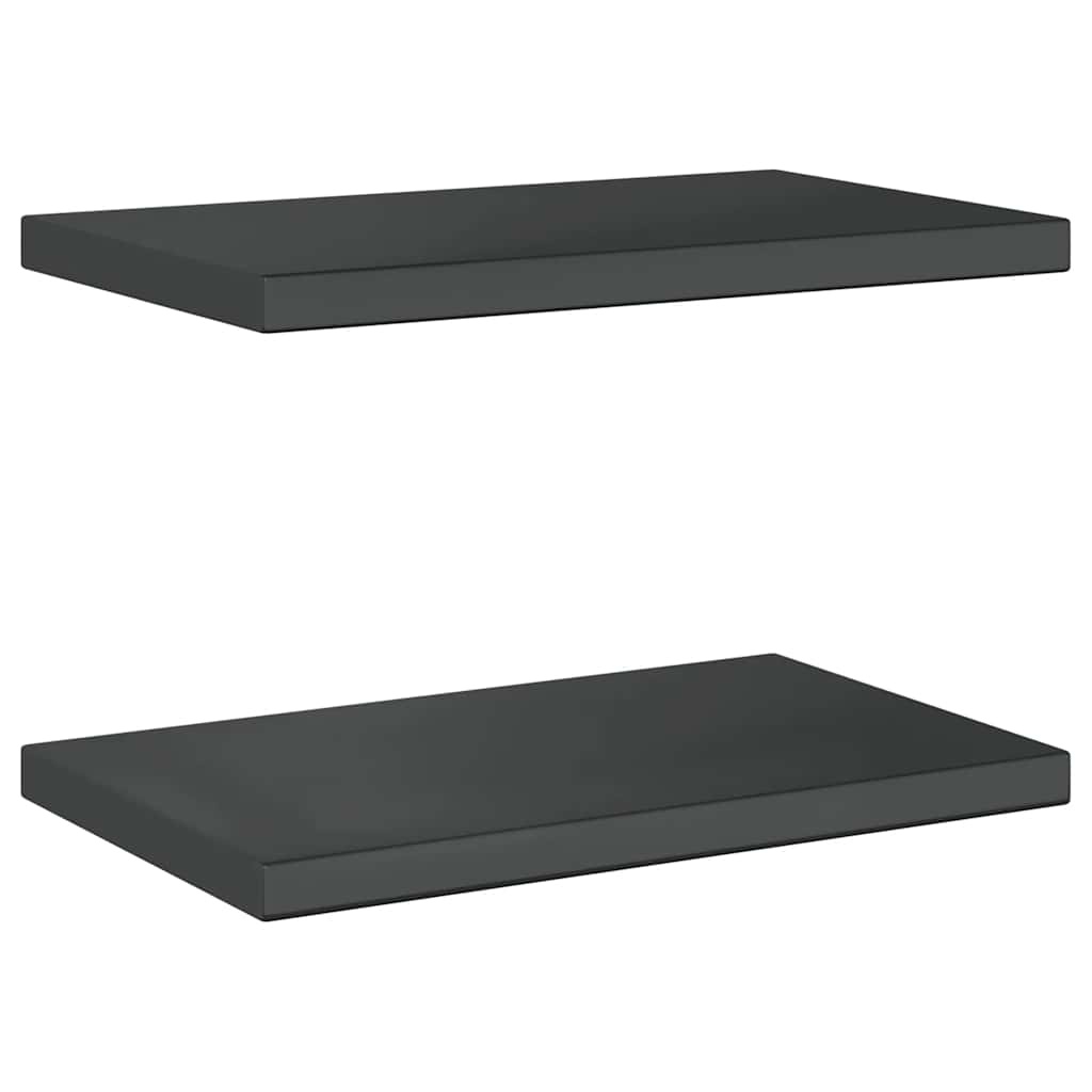 vidaXL Wandschappen 2 st 50x30 cm roestvrijstaal zwart