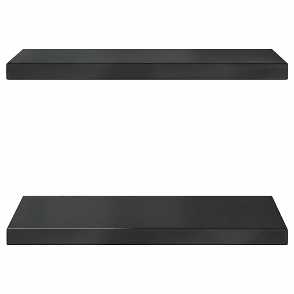 vidaXL Wandschappen 2 st 50x30 cm roestvrijstaal zwart