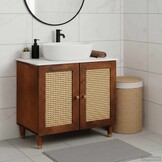 vidaXL Wastafelkast Bruin 62 x 33 x 58 cm Bewerkt hout