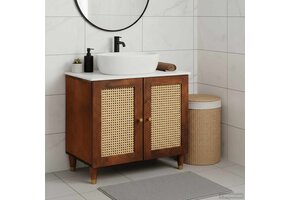 Wastafelkast Bruin Bewerkt Hout 62x33x58 cm - 35% Korting