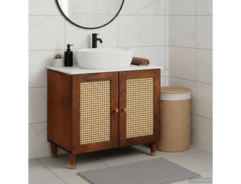 vidaXL Wastafelkast Bruin 62 x 33 x 58 cm Bewerkt hout