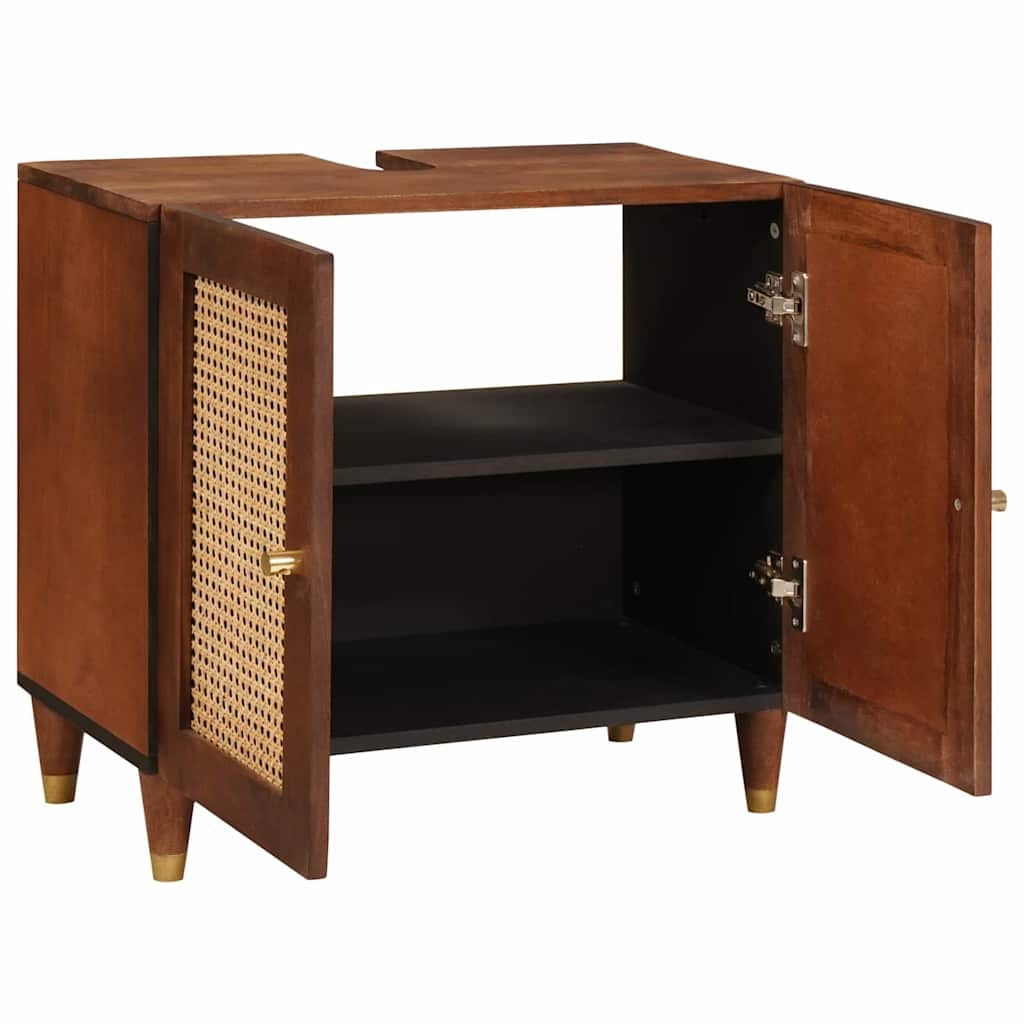vidaXL Wastafelkast Bruin 62 x 33 x 58 cm Bewerkt hout