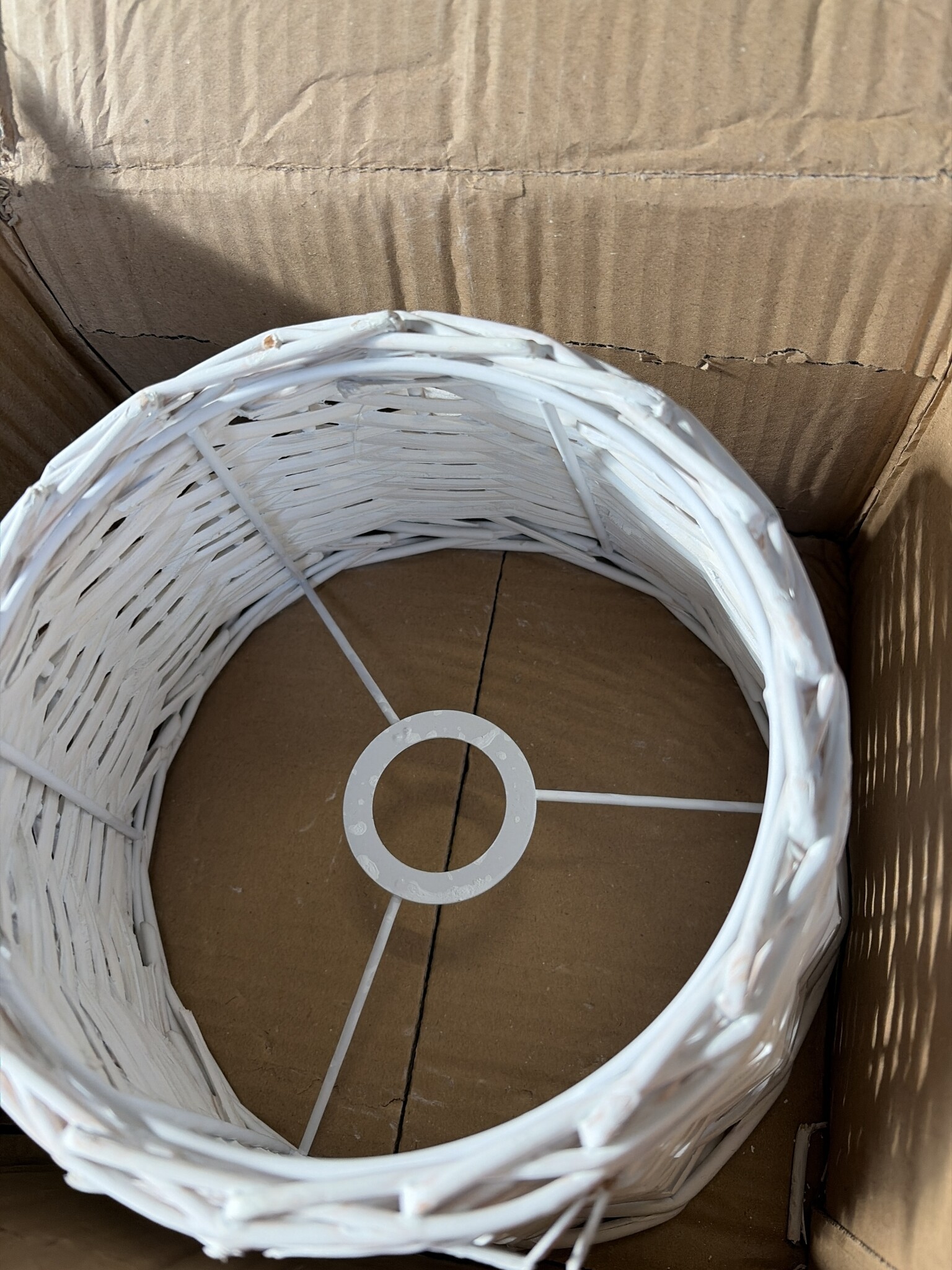 vidaXL Lampenkap Ø25x17 cm wicker wit