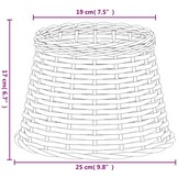 vidaXL Lampenkap Ø25x17 cm wicker wit
