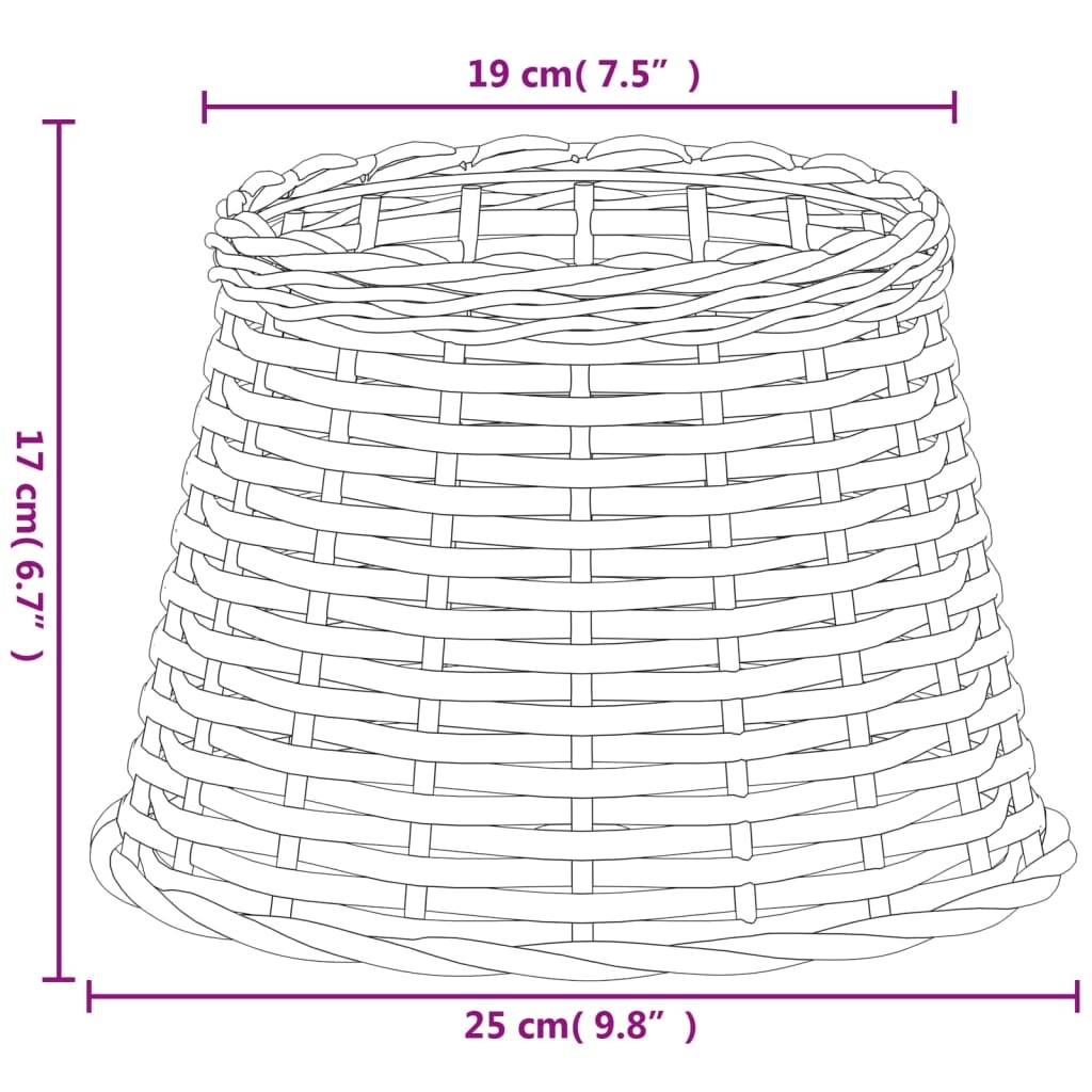 vidaXL Lampenkap Ø25x17 cm wicker wit