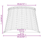 vidaXL Lampenkap Ø25x17 cm wicker wit