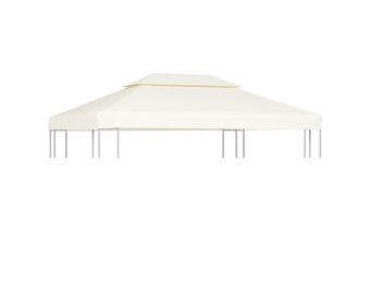 vidaXL Vervangend tentdoek prieel 310 g/m² 3x4 m crèmewit