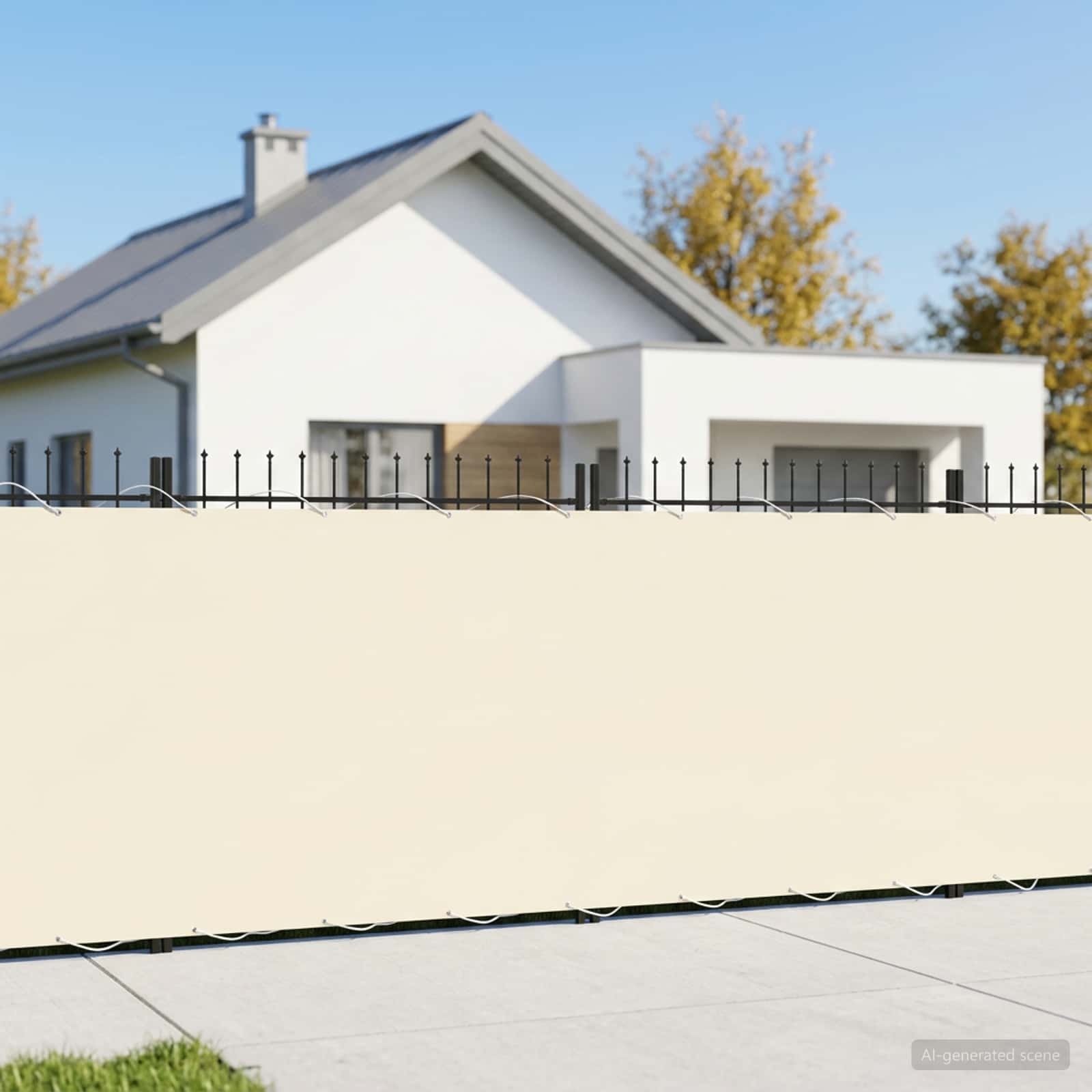 vidaXL Balkon Privacy Scherm 180 x 500 cm Polyester Crèmekleurig