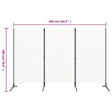 Kamerscherm Wit 3 Panel 260x180 cm - 52% Korting!