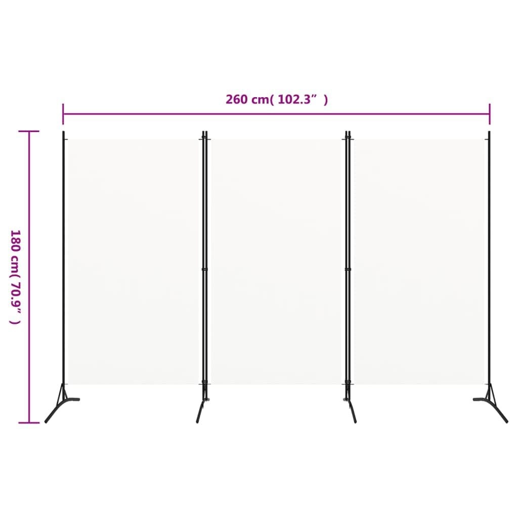 Kamerscherm Wit 3 Panel 260x180 cm - 52% Korting!