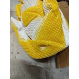 vidaXL Zonneschaduwzeil 3 x 4 x 5 m HDPE Driehoekig Geel en Wit