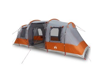 VidaXL Tunneltent voor 4 personen - Waterdicht, Grijs/Oranje - 35% Korting!