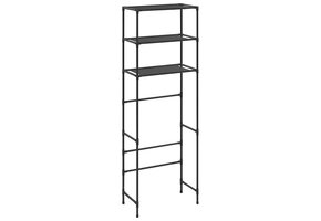 Opbergrek Boven Toilet, 3 Laags, 53x28x169 cm, Zwart - 32% Korting