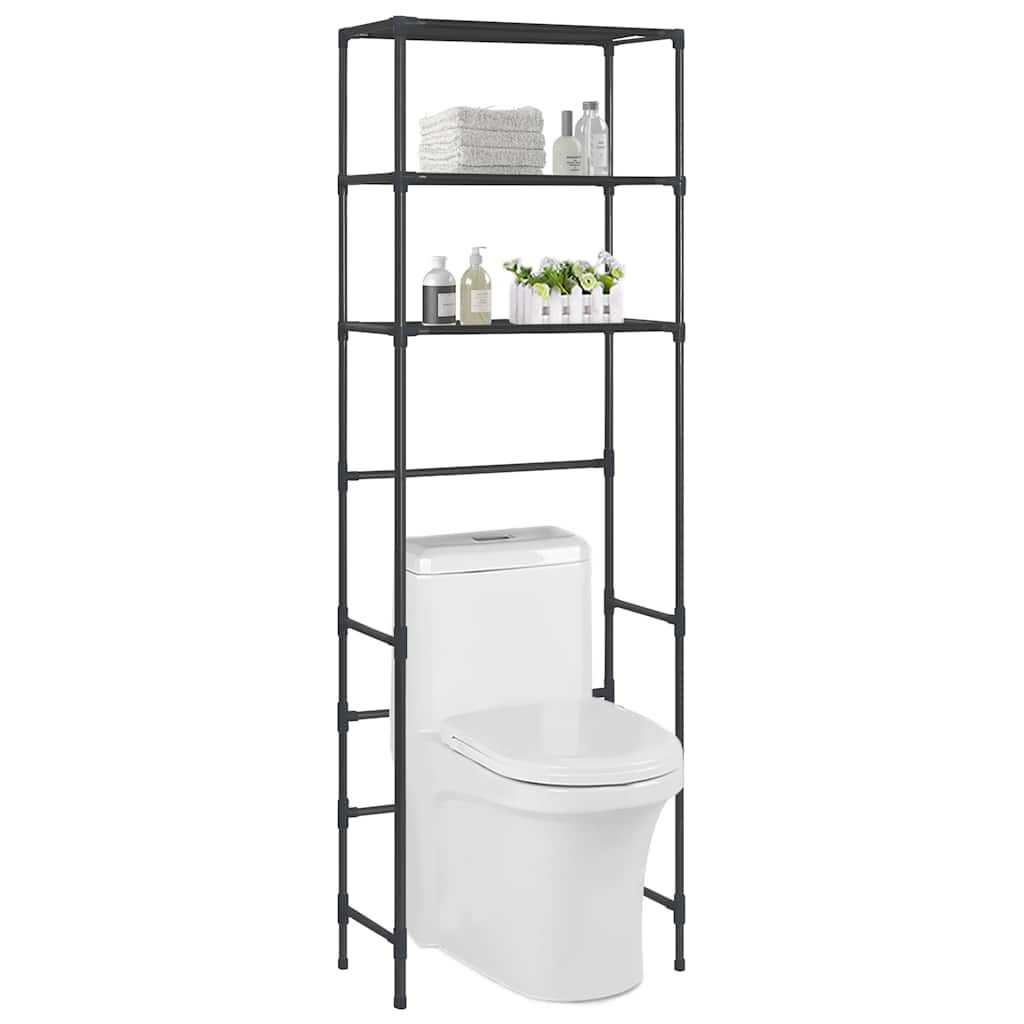 Opbergrek Boven Toilet, 3 Laags, 53x28x169 cm, Zwart - 32% Korting