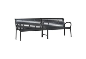 VidaXL Tuinbank Staal & HKC Zwart 231 cm - 35% Korting