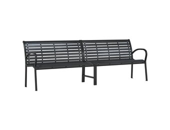 vidaXL Tuinbank dubbel 231 cm staal en HKC zwart