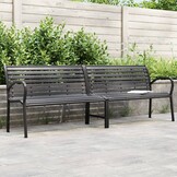 vidaXL Tuinbank dubbel 231 cm staal en HKC zwart