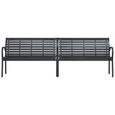 vidaXL Tuinbank dubbel 231 cm staal en HKC zwart