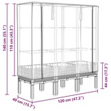 vidaXL Plantenbak verhoogd met kashoes 120x40x140 cm rattanlook
