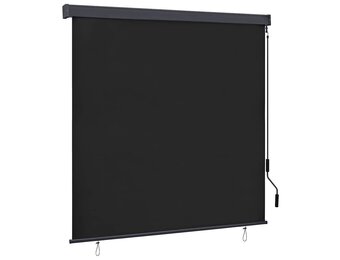 vidaXL Buiten Rolgordijn Gestreept Antraciet 180 x 250 cm Stof