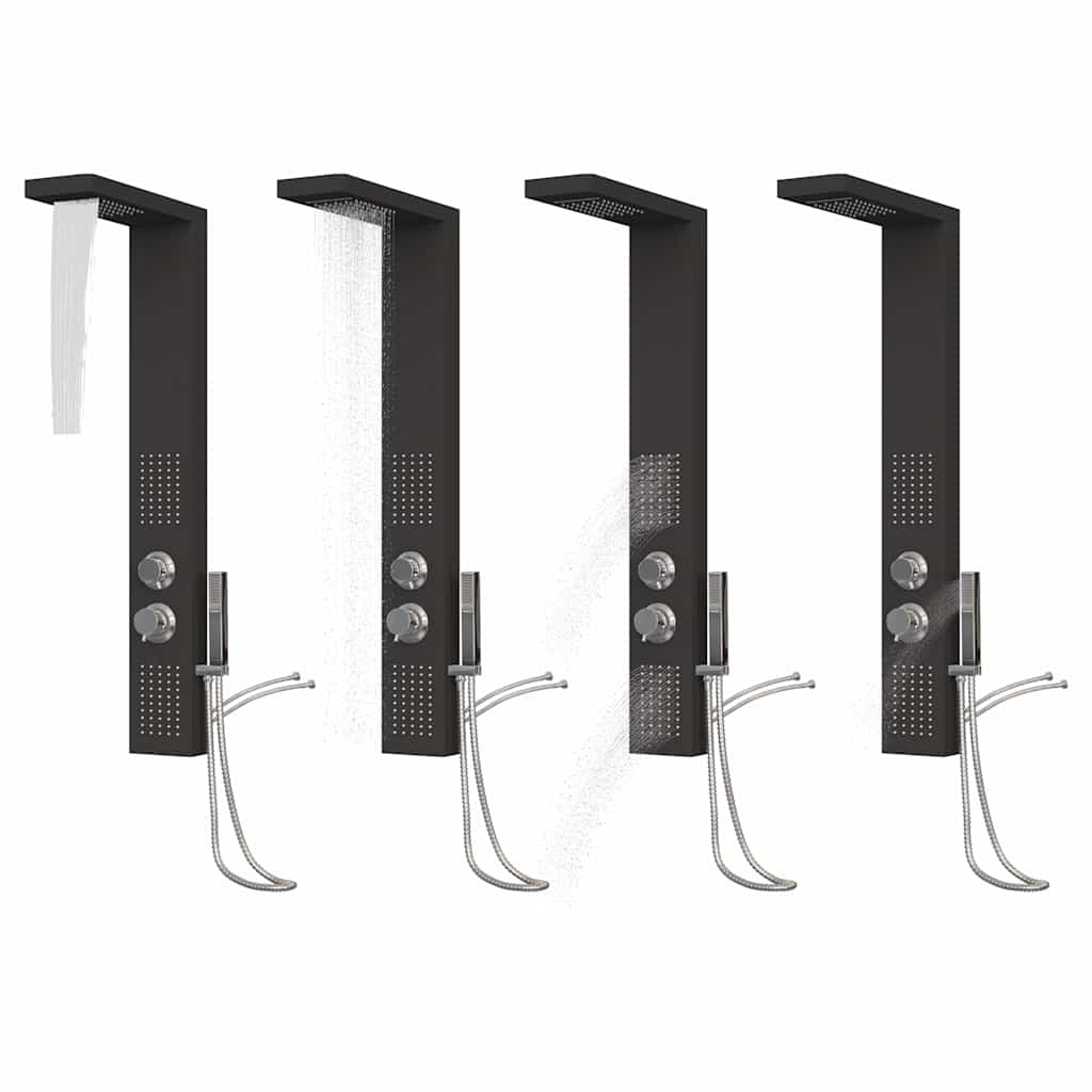 vidaXL Douchepaneelsysteem aluminium zwart