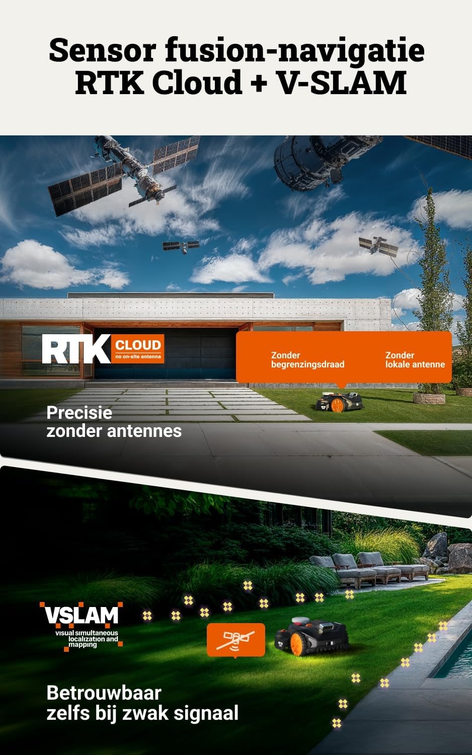 Worx Landroid Vision Cloud WR306E 2WD Robotmaaier voor 600m² - Zwart