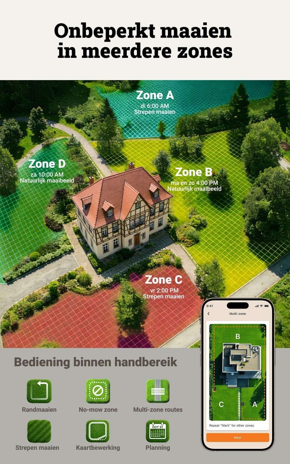 Worx Landroid Vision Cloud WR306E 2WD Robotmaaier voor 600m² - Zwart