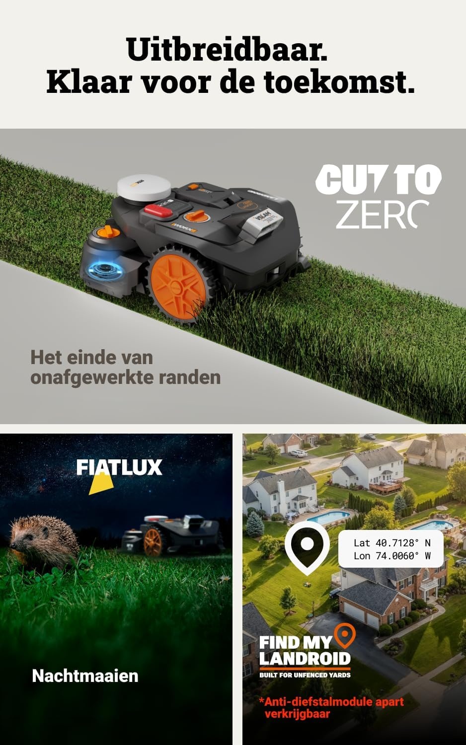 Worx Landroid Vision Cloud WR306E 2WD Robotmaaier voor 600m² - Zwart