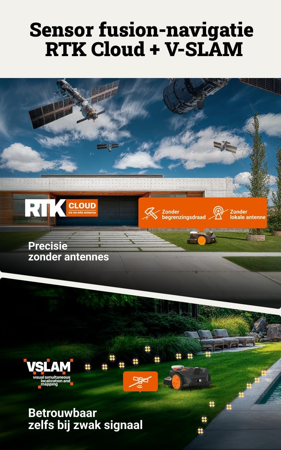 WORX Landroid Vision Cloud WR304E Robotmaaier - Zwart - Geschikt voor 400 m²