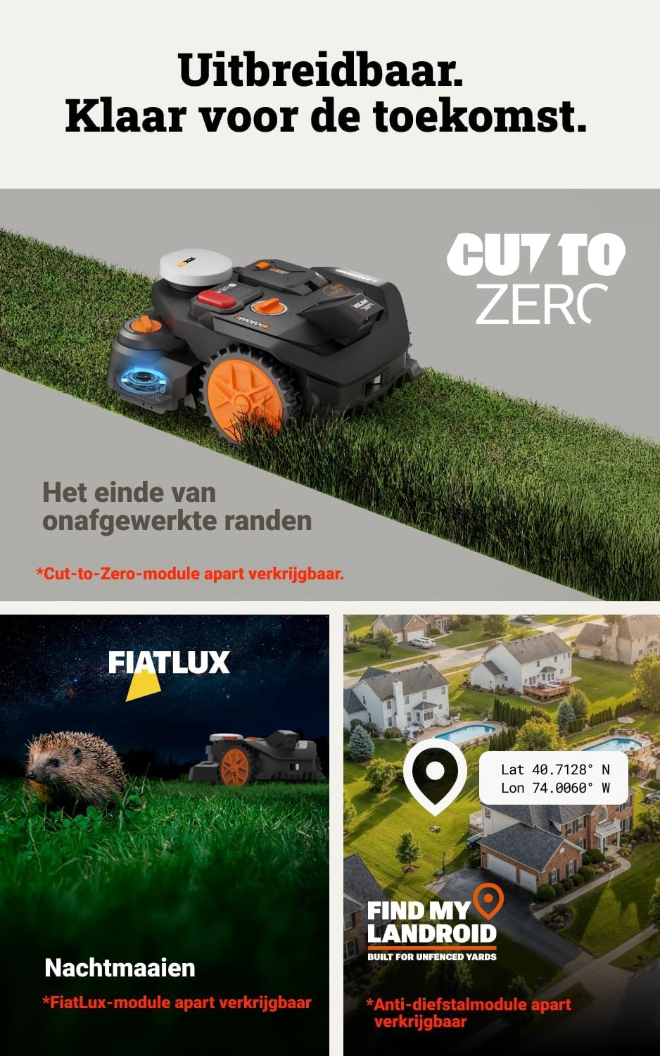 WORX Landroid Vision Cloud WR304E Robotmaaier - Zwart - Geschikt voor 400 m²