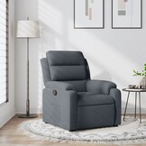 Verstelbare Fluwele Fauteuil Donkergrijs - 35% Korting