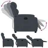 Verstelbare Fluwele Fauteuil Donkergrijs - 35% Korting