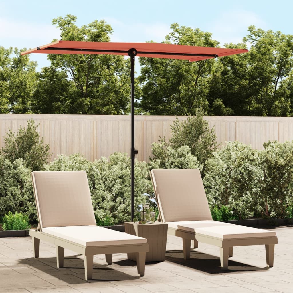 Parasol Terracotta Aluminium Paal 180x110 cm - 33% Korting